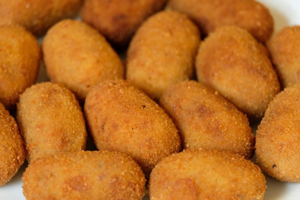 Homemade croquettes of chicken and ham